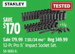 Canadian Tire Stanley 52-Pc Pro 1⁄2˝ Impact Socket Set offer