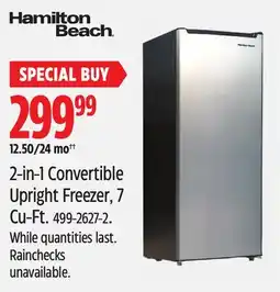 Canadian Tire Hamilton Beach 2-in-1 Convertible Upright Freezer offer