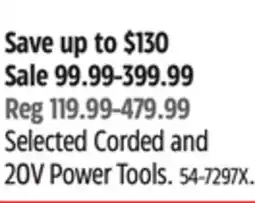 Canadian Tire Selected Corded and 20V Power Tools offer