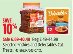 Canadian Tire Selected Friskies and Delectables Cat Treats offer
