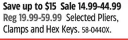Canadian Tire IRWIN Selected Pliers, Clamps and Hex Keys offer