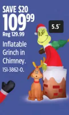 Canadian Tire Inflatable Grinch in Chimney offer