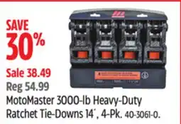 Canadian Tire MotoMaster 3000-lb Heavy-Duty Ratchet Tie-Downs 14´, 4-Pk offer