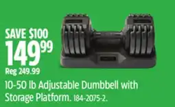 Canadian Tire 10-50 lb Adjustable Dumbbell with Storage Platform offer