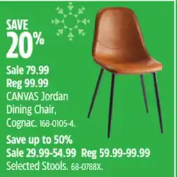 Canadian Tire CANVAS Jordan Dining Chair, Cognac offer