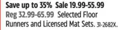 Canadian Tire Selected Floor Runners and Licensed Mat Sets offer