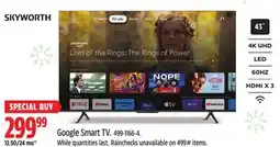 Canadian Tire Skyworth Google Smart TV offer