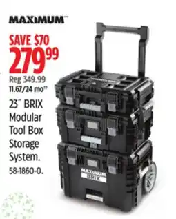 Canadian Tire MAXIMUM 23˝ BRIX Modular Tool Box Storage System offer