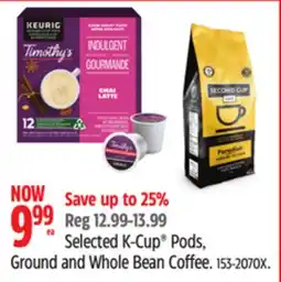 Canadian Tire Keurig Selected K-Cup Pods, Ground and Whole Bean Coffee offer