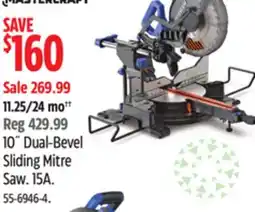 Canadian Tire 10˝ Dual-Bevel Sliding Mitre Saw. 15A offer