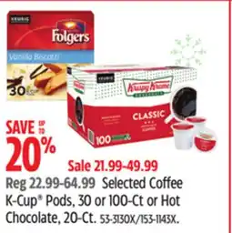 Canadian Tire Keurig Selected Coffee K-Cup Pods, 30 or 100-Ct or Hot Chocolate, 20-Ct offer