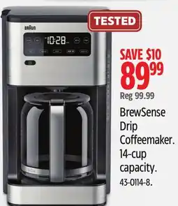Canadian Tire Braun BrewSense Drip Coffeemaker offer