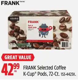 Canadian Tire FRANK Selected Coffee K-Cup Pods, 72-Ct offer