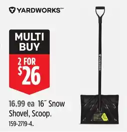 Canadian Tire Yardworks 16˝ Snow Shovel, Scoop offer