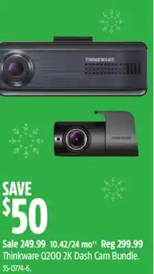 Canadian Tire Thinkware Q200 2K Dash Cam Bundle offer