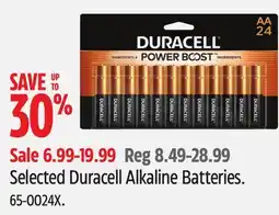 Canadian Tire Selected Duracell Alkaline Batteries offer