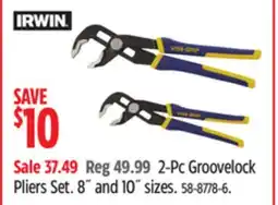 Canadian Tire IRWIN 2-Pc Groovelock Pliers Set offer