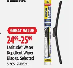 Canadian Tire Latitude Water Repellent Wiper Blades offer