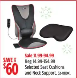 Canadian Tire Selected Seat Cushions and Neck Support offer