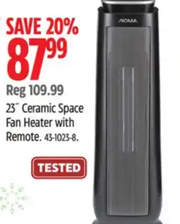 Canadian Tire 23˝ Ceramic Space Fan Heater with Remote offer