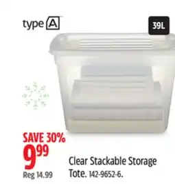 Canadian Tire Clear Stackable Storage Tote offer