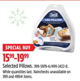 Canadian Tire Selected Pillows offer