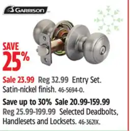 Canadian Tire GARRISON Satin-nickel finish offer