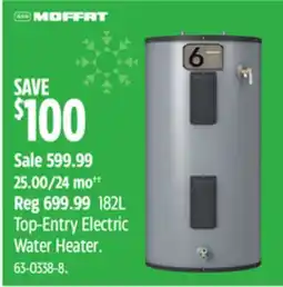 Canadian Tire Moffat 182L Top-Entry Electric Water Heater offer