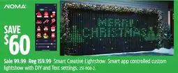 Canadian Tire NOMA Smart app controlled custom lightshow with DIY and Text settings offer