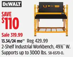 Canadian Tire DEWALT 2-Shelf Industrial Workbench offer