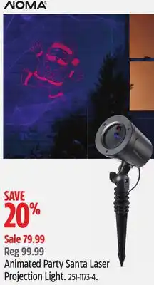 Canadian Tire NOMA Animated Party Santa Laser Projection Light offer