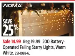 Canadian Tire Noma 200 Battery- Operated Falling Starry Lights, Warm White offer