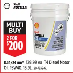 Canadian Tire Shell T4 Diesel Motor Oil offer