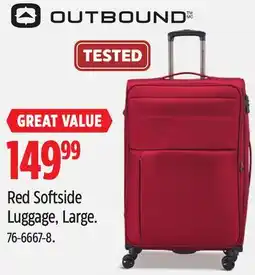 Canadian Tire Outbound Red Softside Luggage offer