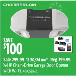 Canadian Tire Chamberlain 1⁄2-HP Chain-Drive Garage Door Opener with Wi-Fi offer