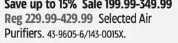 Canadian Tire Selected Air Purifiers offer