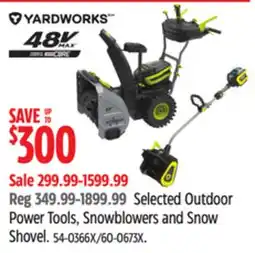 Canadian Tire YARDWORKS Selected Outdoor Power Tools, Snowblowers and Snow Shovel offer