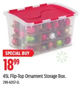 Canadian Tire Sterilite 45L Flip-Top Ornament Storage Box offer