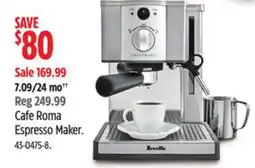 Canadian Tire BREVILLE Cafe Roma Espresso Maker offer