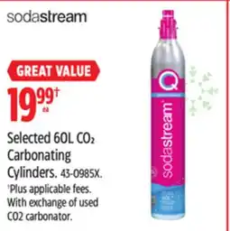 Canadian Tire SodaStream Selected 60L CO2 Carbonating Cylinders offer
