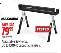 Canadian Tire MAXIMUM Adjustable Sawhorse offer