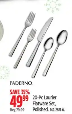 Canadian Tire PADERNO 20-Pc Laurier Flatware Set offer