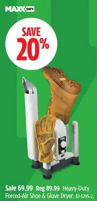 Canadian Tire MaxxDry Heavy-Duty Forced-Air Shoe & Glove Dryer offer