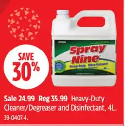 Canadian Tire Spray Nine Heavy-Duty Cleaner/Degreaser and Disinfectant, 4L offer