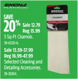 Canadian Tire SIMONIZ Selected Cleaning and Detailing Accessories offer