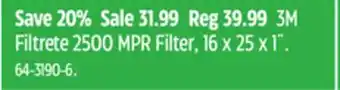 Canadian Tire 3M Filtrete 2500 MPR Filter offer