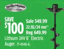 Canadian Tire StrikeMaster Lithium 24V 8˝ Electric Auger offer