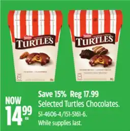 Canadian Tire Selected Turtles Chocolates offer