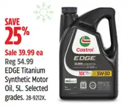 Canadian Tire Castrol Synthetic Motor Oil offer