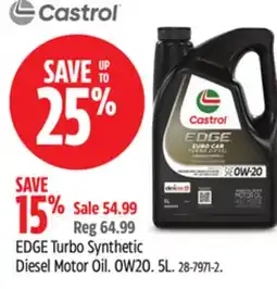 Canadian Tire EDGE Turbo Synthetic Diesel Motor Oil offer